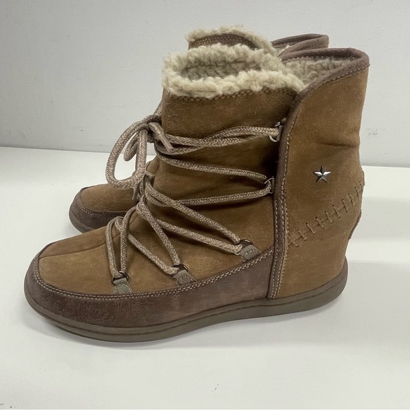 Skechers Suede Lace Up Ankle Boot Size 9 - Picture 2 of 9